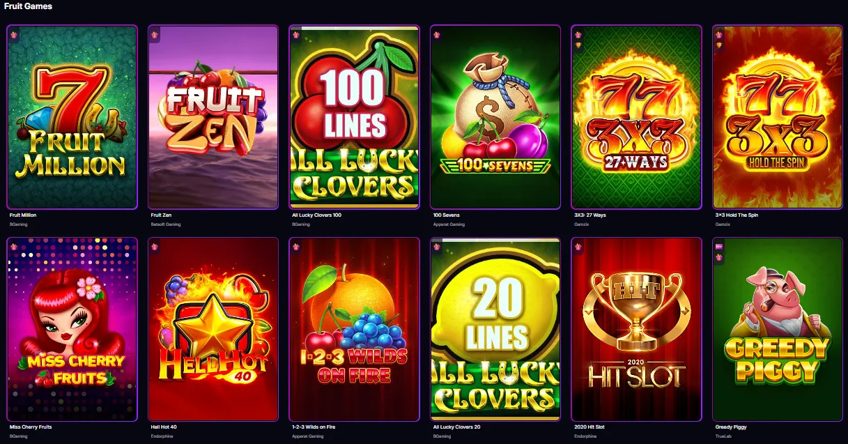 winolympia casino fruit